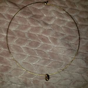 2000 AVON Goldtone Swirl CZ Drop Cable Necklace Large